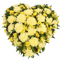 Buy New Year Flowers in Mumbai consisting Online in Yellow Carnation Heart 24 Flowers to Mumbai