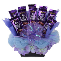 Send New Year Chocolates to Mumbai consisting Dairy Milk Chocolate Basket 10 Chocolates to Mumbai
