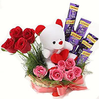 Deliver Gifts in Mumbai and Buy 12 Red Roses 10 Ferrero Rocher Bouquet for Diwali