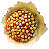 Send 64 Pcs Ferrero Rocher Bouquet to Mumbai. Diwali Chocolates with Gifts in Mumbai