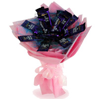 Shop for best 12 Dairy Milk Chocolate Bouquet alond with Diwali Chocolates in Mumbai