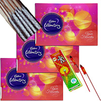 Send Diwali Gifts to Mumbai including 3 Celebrations Pack with 1 Box of Rocket and 1 Box of Sparkle.