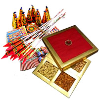 Deliver Diwali Gifts in Mumbai consist of 500gm Dry Fruits Box with Assorted Crackers worth Rs 1000