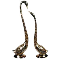 Online Diwali Gifts in Mumbai that includes Embosed Swan Pair in Brass