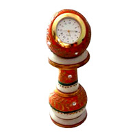 Online Christmas Gift Delivery of Decorative Analog Watch on Stand in Marble