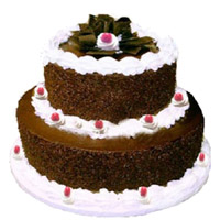 Buy 3 Kg 2 Tier Eggless Black Forest Cake to Mumbai. Cake Ideas for Friends 