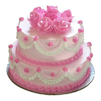 3 Kg Two Tier Eggless Strawberry Cake Delivery in Mumbai