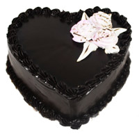 Cake Delivery to Mumbai to send 1 Kg Eggless Heart Shape Chocolate Truffle Cake
