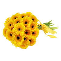 Diwali Flowers to Mumbai including Yellow Gerbera Bouquet 24 Flowers