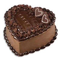 Free Cake Delivery in Mumbai to send 1 Kg Heart Shape Chocolate Truffle Cake