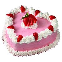 Best Midnight Cake Delivery in Mumbai for 1 Kg Heart Shape Strawberry Cake