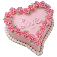1.5 Kg Love Heart Shape Strawberry Cake Delivery in Mumbai