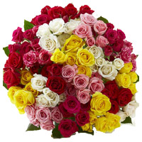 Send Flowers to Mumbai on Bhaidooj along with Mixed Rose Bouquet 100 Flowers