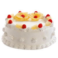 Deliver Online Cake Ideas for Friends, 1 Kg Pineapple Cake to Mumbai From 5 Star Hotel 