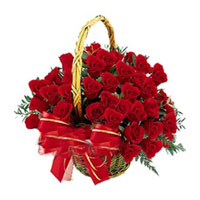 Diwali Flowers in Mumbai that includes Red Roses Basket 24 Flowers