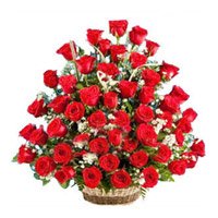 Deliver Red Roses Basket 50 Flowers in Mumbai, Send Rakhi to Mumbai Same Day