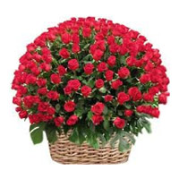 Order Online Red Roses Basket 200 Flowers to Mumbai on Raksha Bandhan