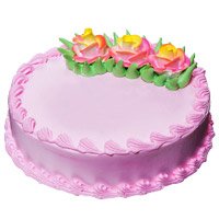Exclusively New Year Cakes in Mumbai add up to 500 gm Eggless Strawberry Cake to Mumbai Same Day Delivery