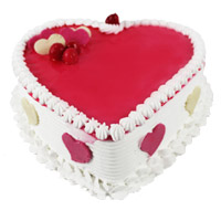 Send 3 Kg Heart Shape Strawberry Cake to Mumbai