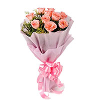 Send Flowers to Mumbai on Deepawali consist of Pink Roses Bouquet 10 Flowers