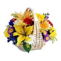 Order Flowers for Friends to Mumbai. Mix Flower Basket of 18 Flowers to Mumbai for Friendship Day